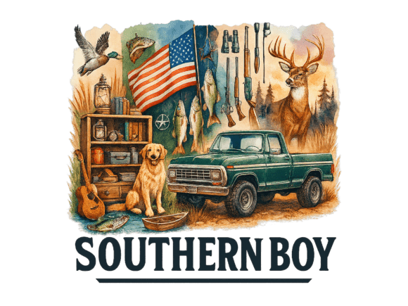 Download Southern Boy Hunting T-shirt Design Png - Hunting Collection