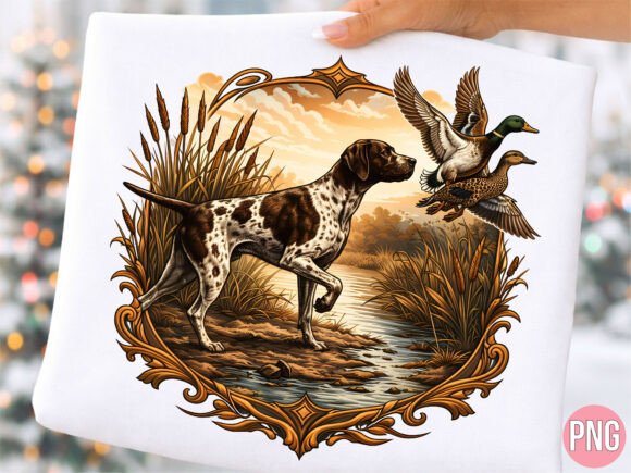 Download GSP Hunting Dog Mallard Duck Scene PNG - Hunting Collection